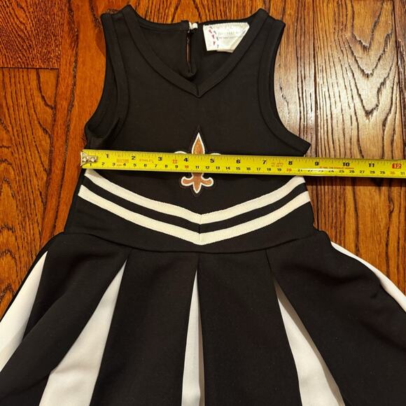 New Orleans Saints Fleur-de-Lis Cheerleader Bodysuit Dress Baby Girl 12 Months - Picture 9 of 12